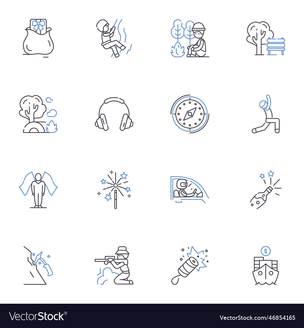 Web analytics line icons collection traffic