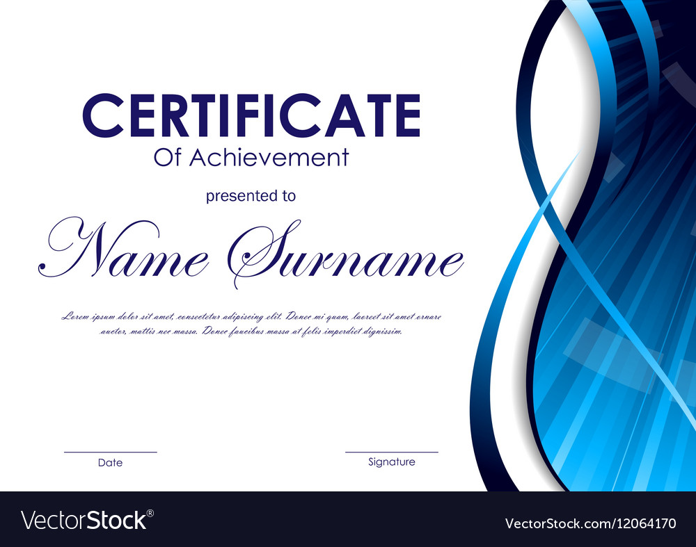 Certificate of achievement template