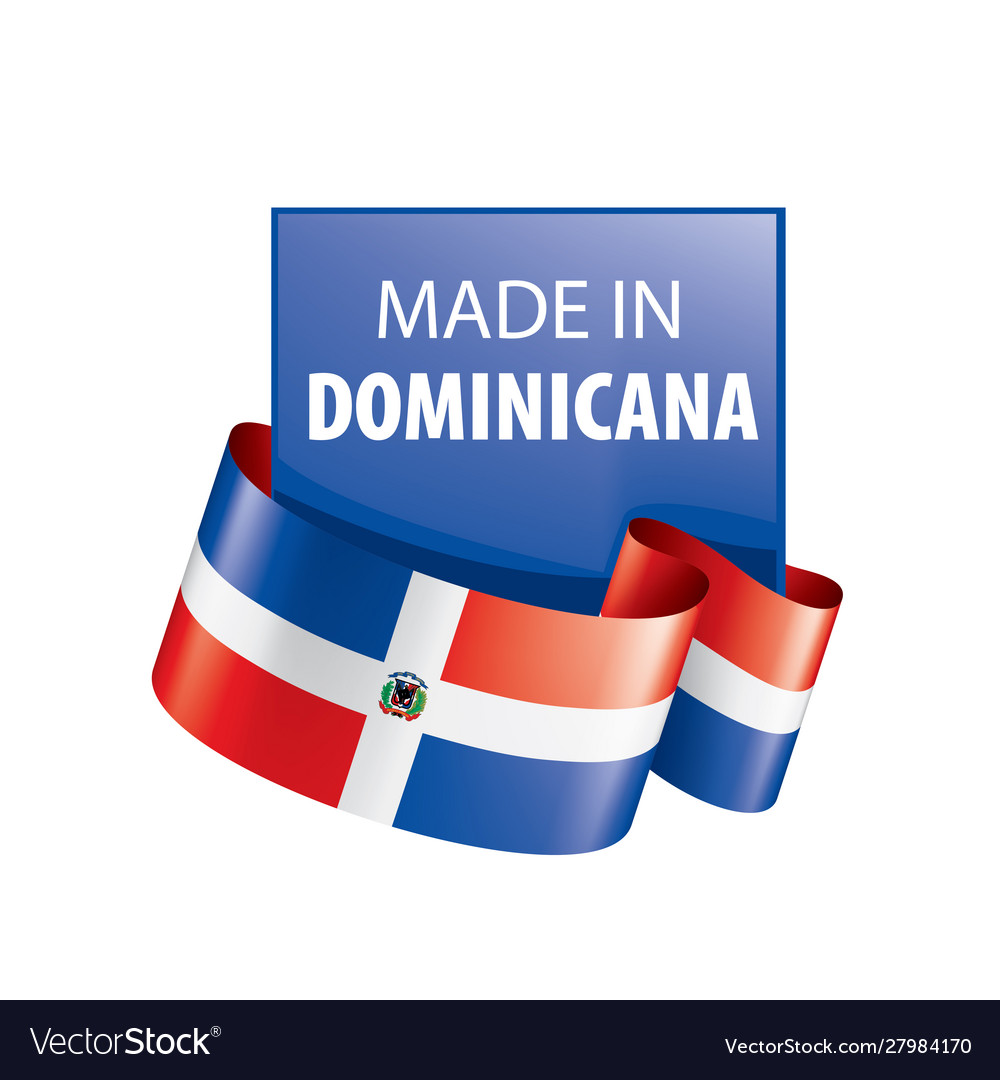 Dominicana flag on a white Royalty Free Vector Image