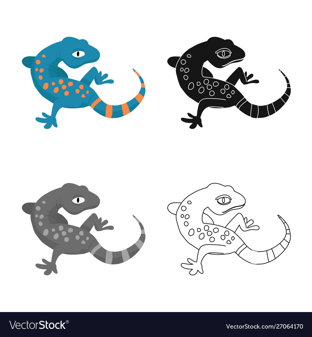 Gecko and lizard symbol Royalty Free Vector Image