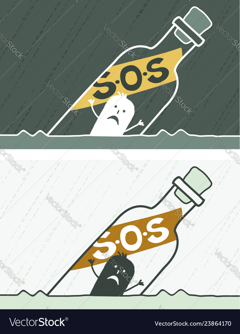 Help colored cartoon Royalty Free Vector Image