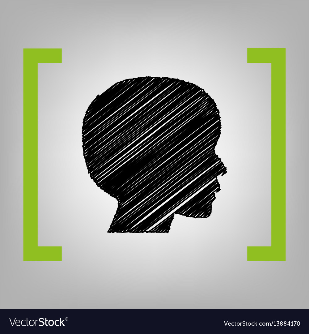 People head sign black scribble icon