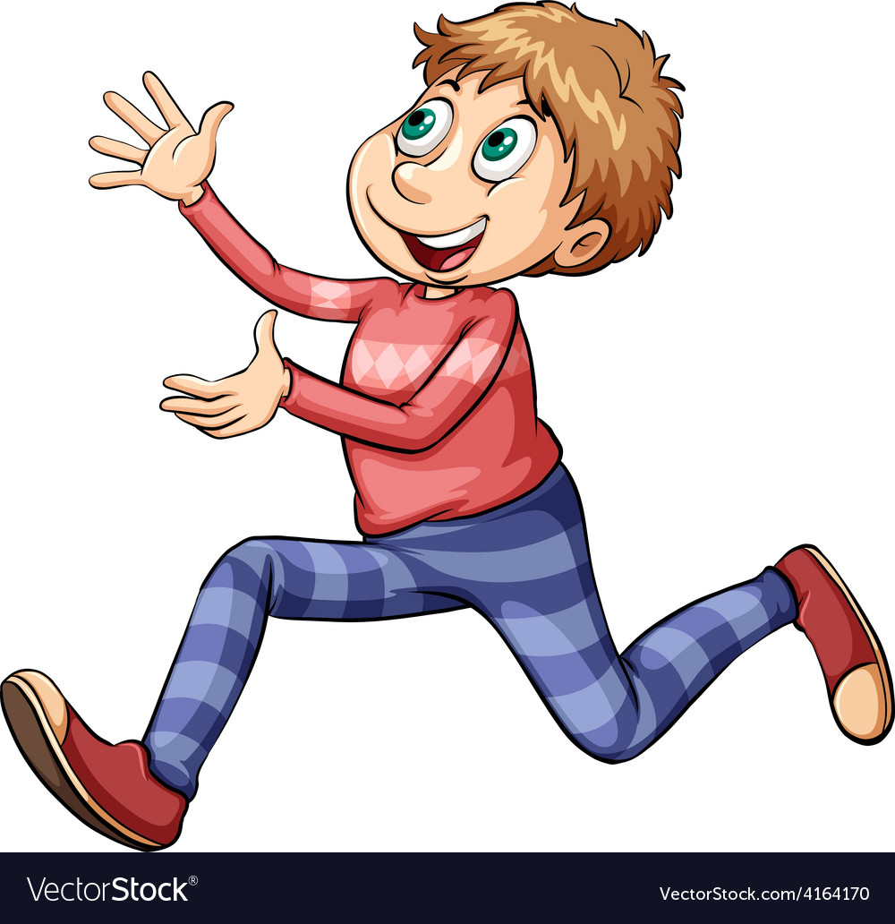 Playful man running Royalty Free Vector Image - VectorStock