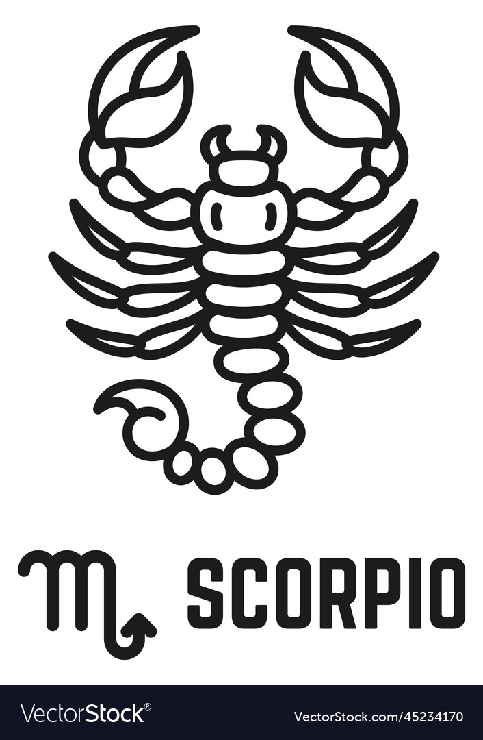 Scorpio sign black line icon horoscope symbol Vector Image