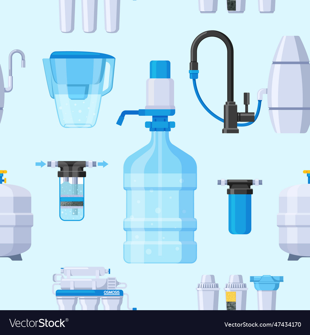 Seamless pattern with water filters design