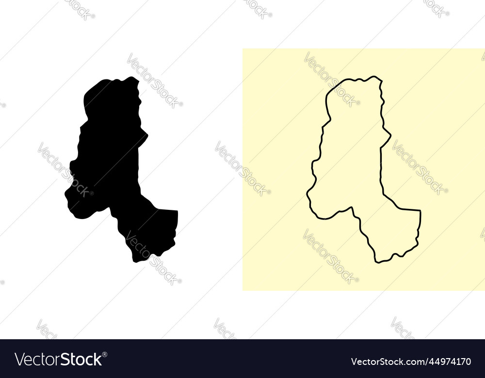 Takhar map afghanistan asia filled and outline Vector Image