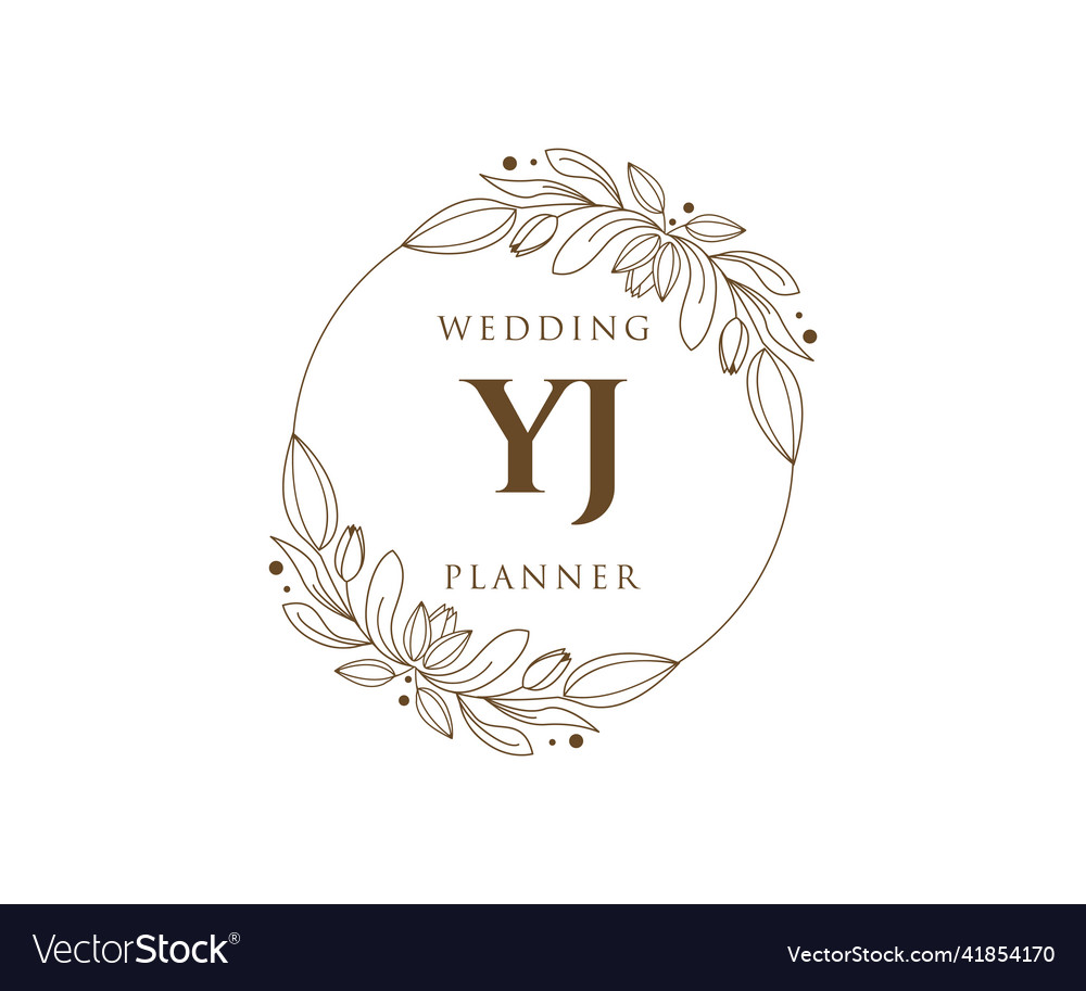 Yj Initials Letter Wedding Monogram Logos Vector Image