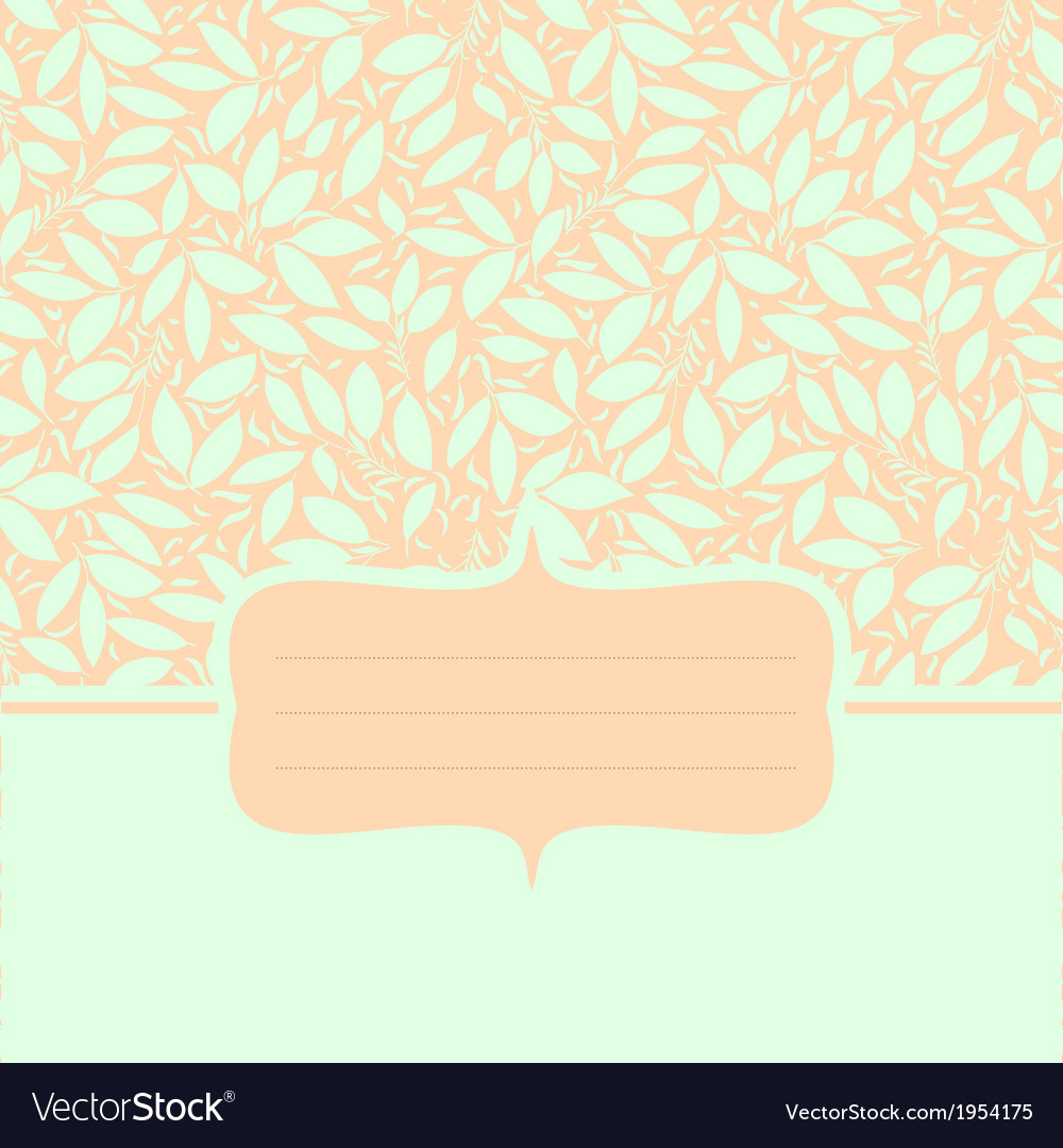 Card with plant ornament pastel color Royalty Free Vector