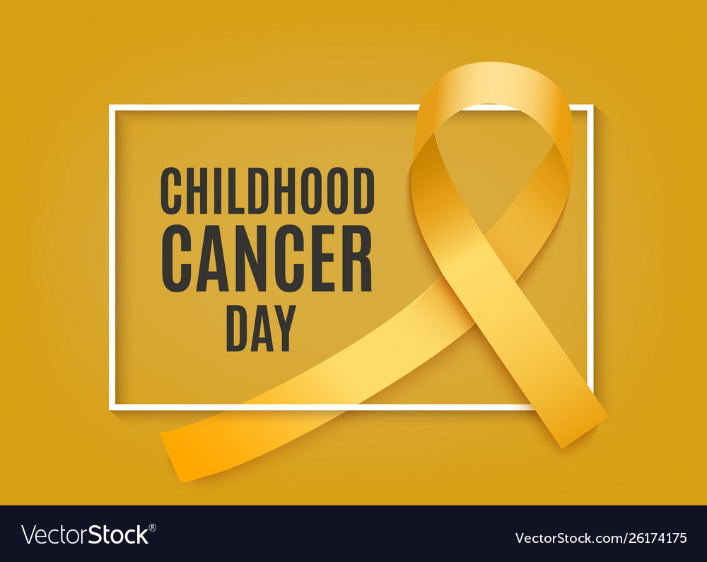Childhood cancer day banner with yellow curly vector image Childhood cancer day banner with yellow curly