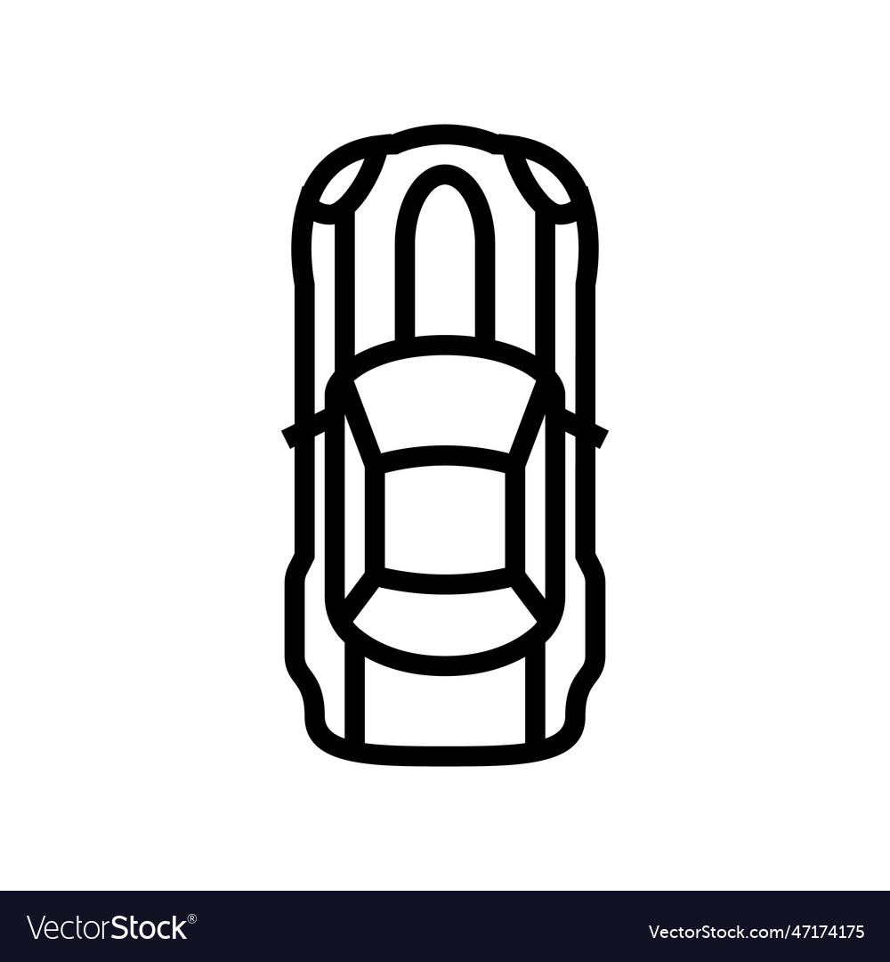 Engine car top view line icon Royalty Free Vector Image
