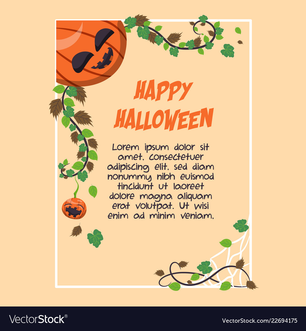 Floral halloween cute character frame