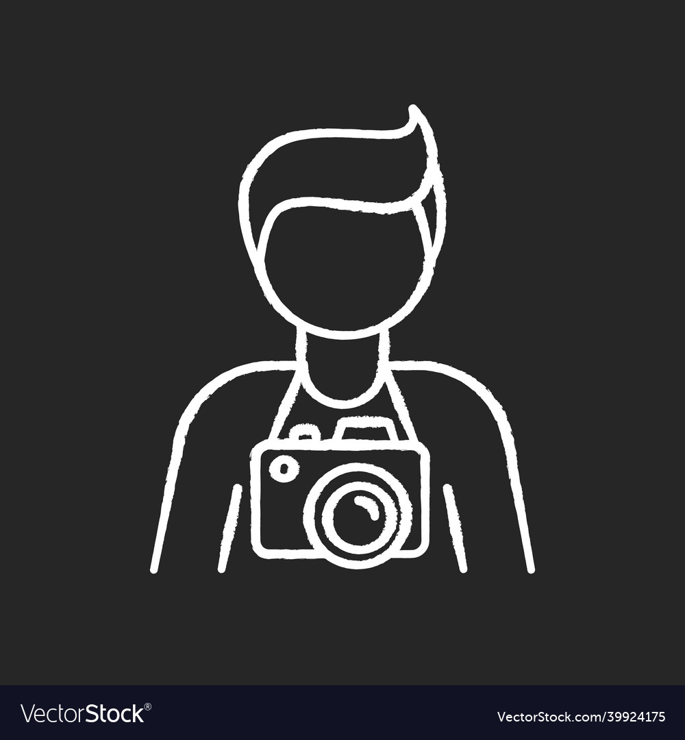 Freelance photographer operator chalk white icon