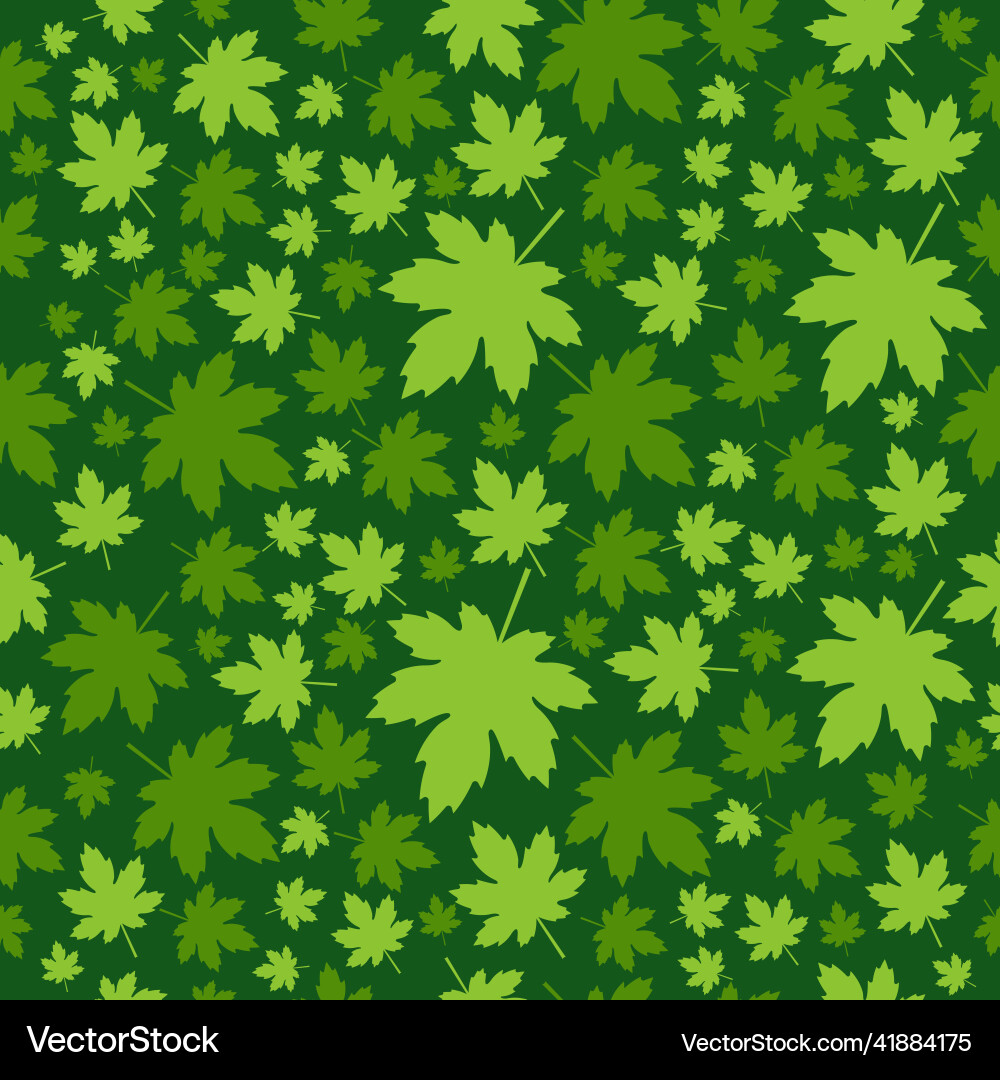 Green maple leaf a seamless pattern Royalty Free Vector