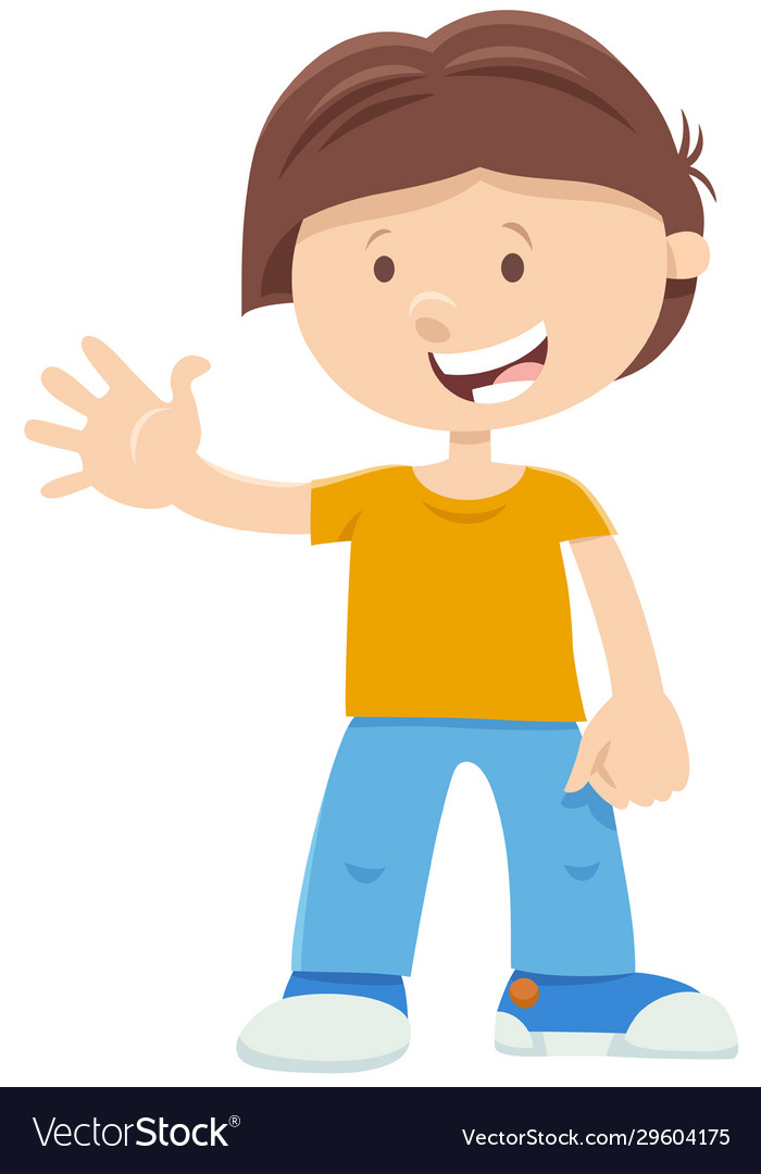 Happy boy cartoon character Royalty Free Vector Image