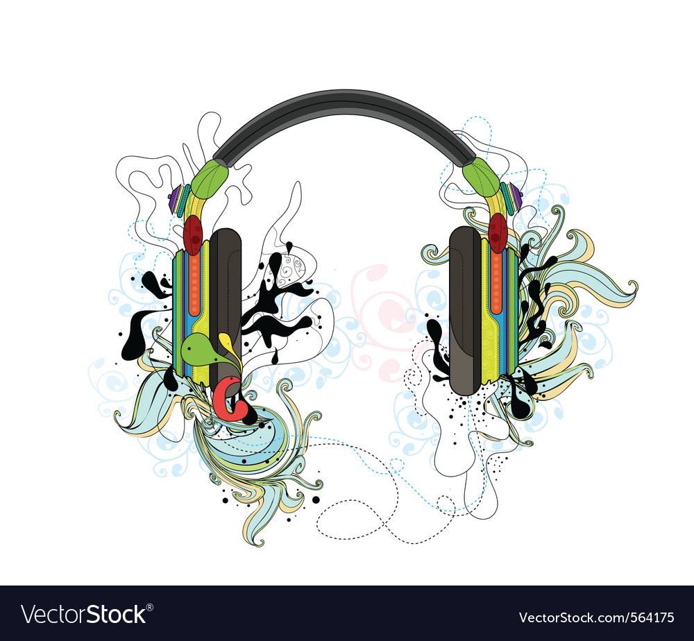 Headphones Royalty Free Vector Image Vectorstock 2696