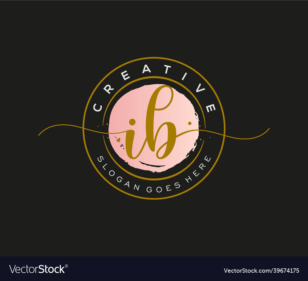 Initial ib feminine logo beauty monogram