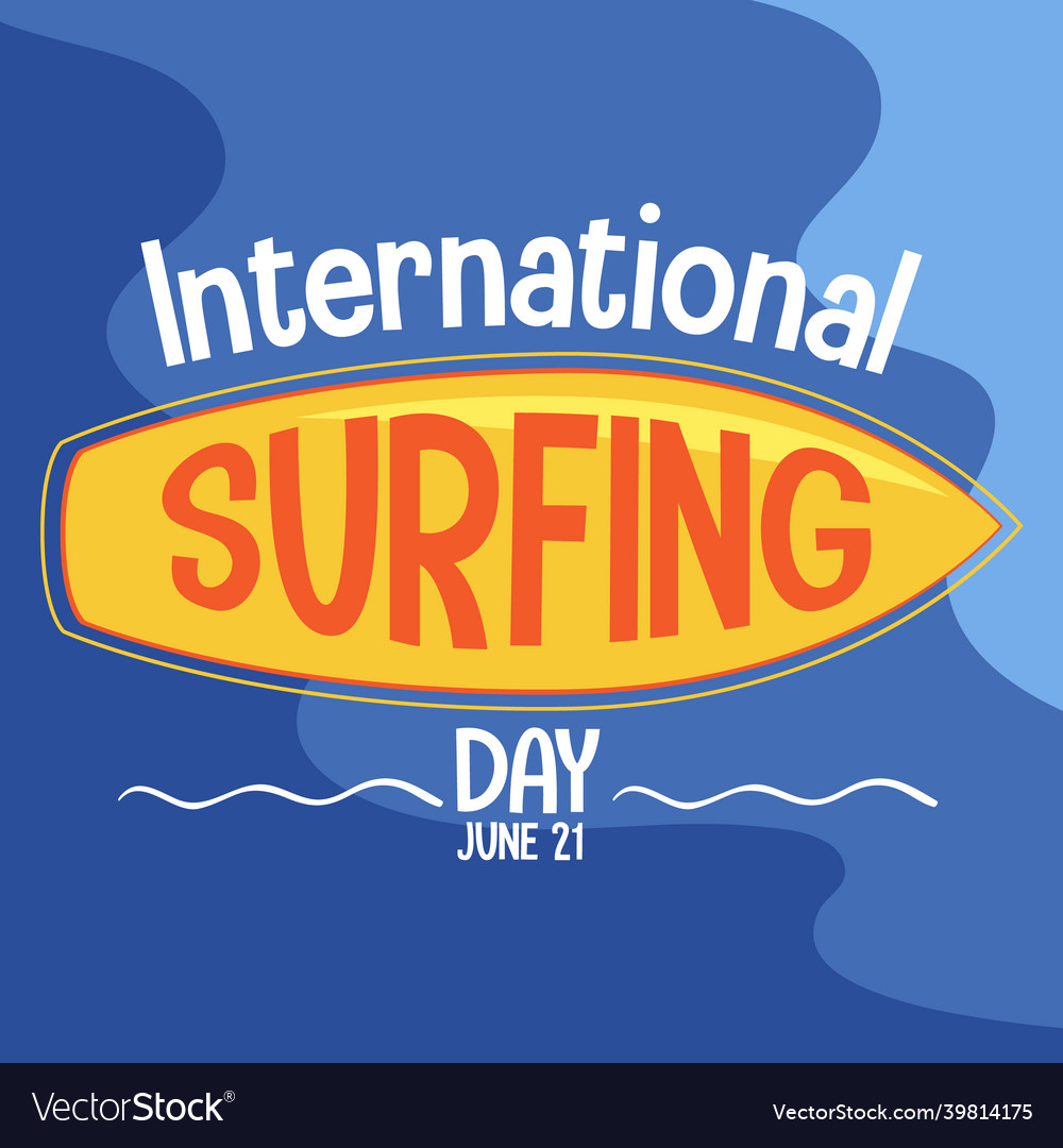 International surfing day banner Royalty Free Vector Image