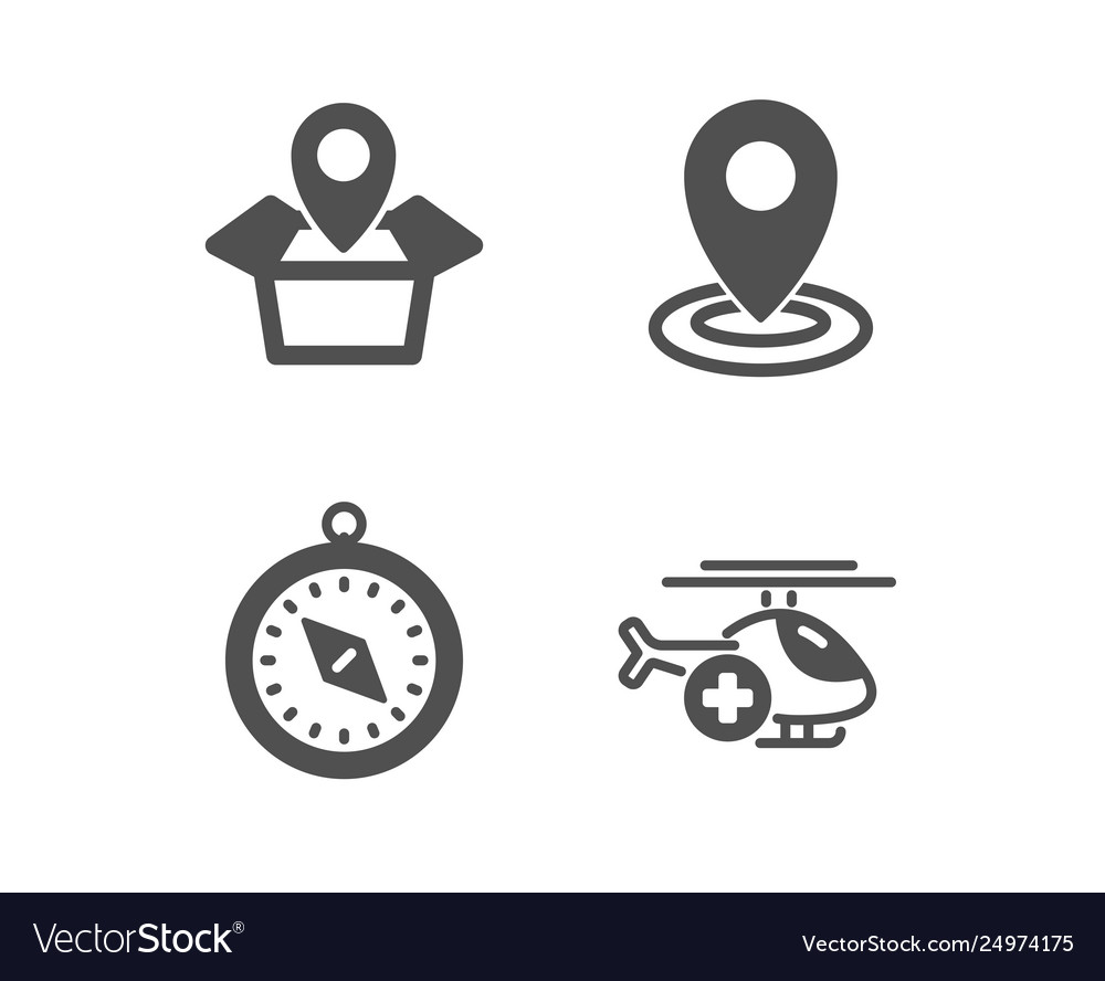 Location travel compass and package Royalty Free Vector