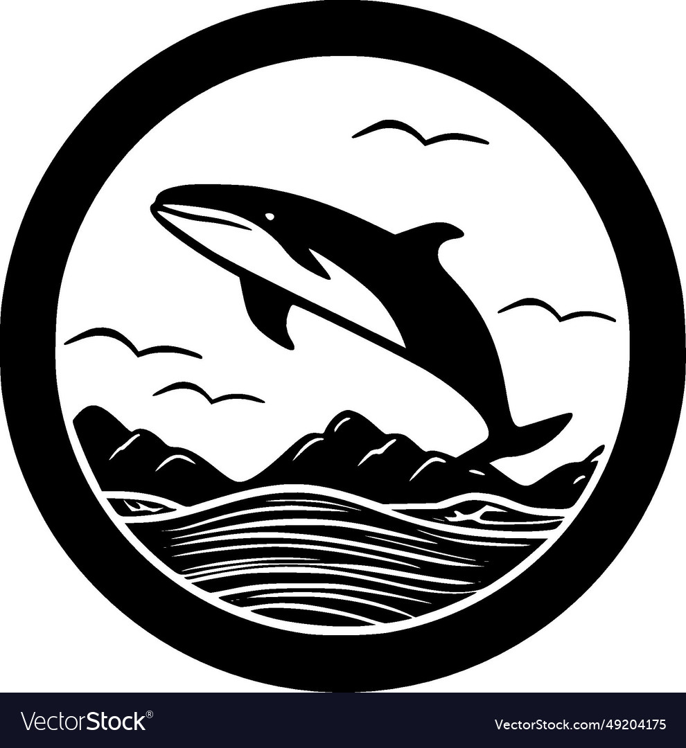 Ocean - black and white isolated icon