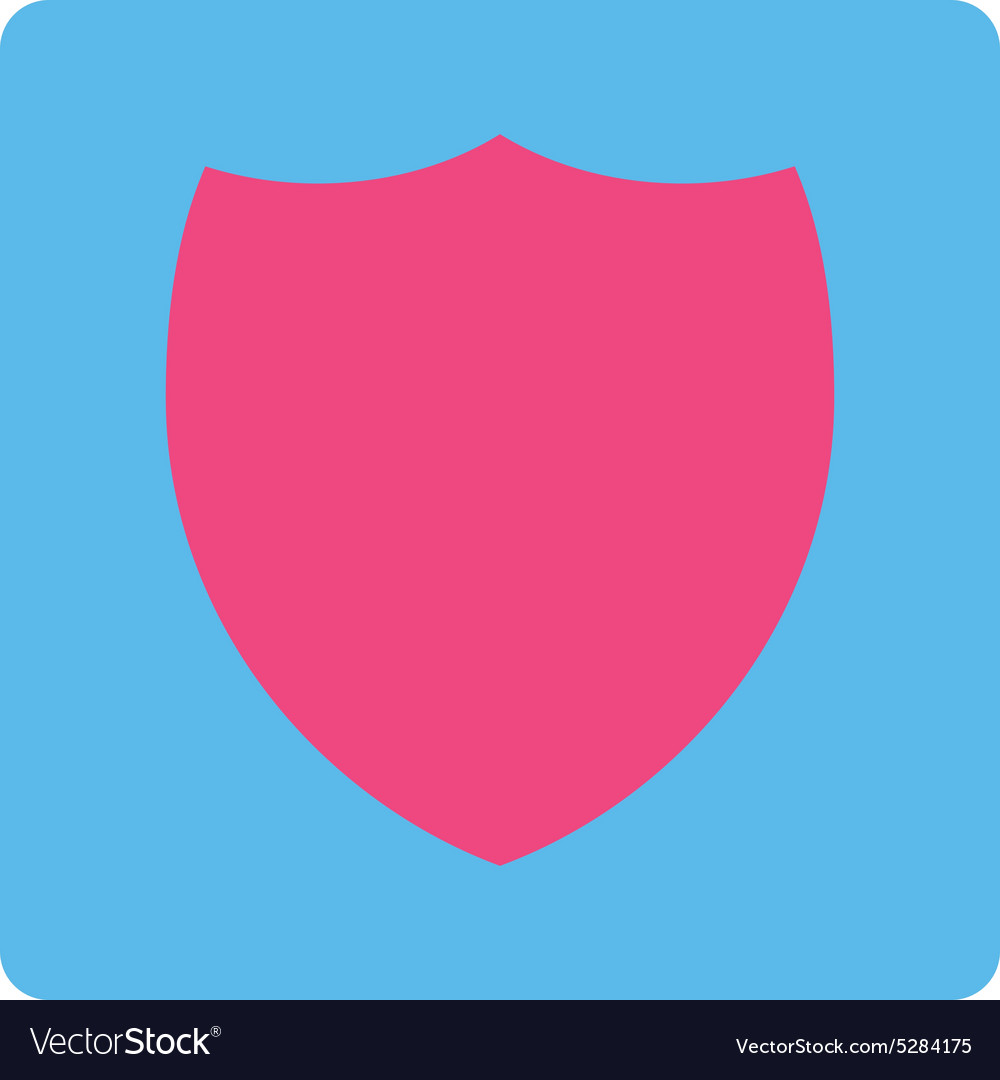 Shield flat pink and blue colors rounded button