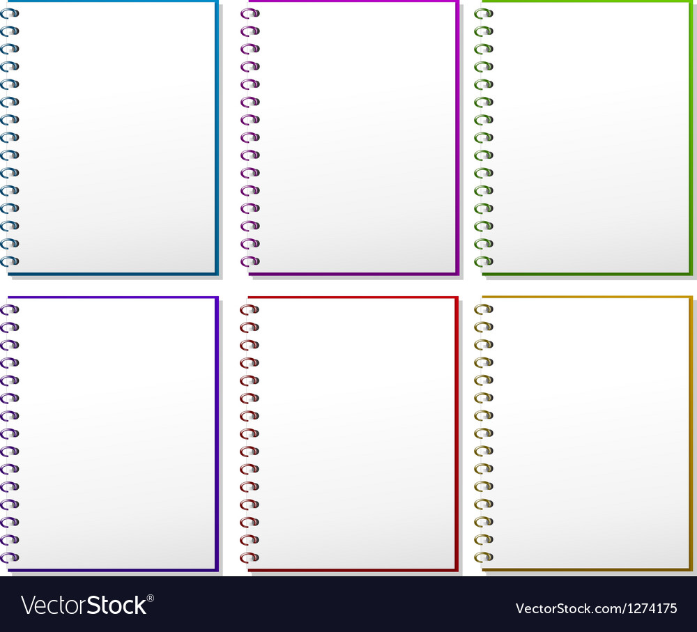 Six spring notebooks Royalty Free Vector Image