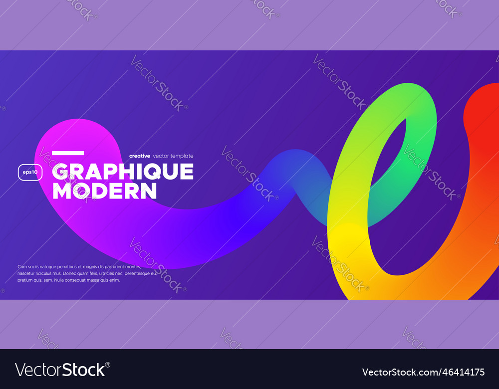 Wavy shape with rainbow colors on violet Vector Image