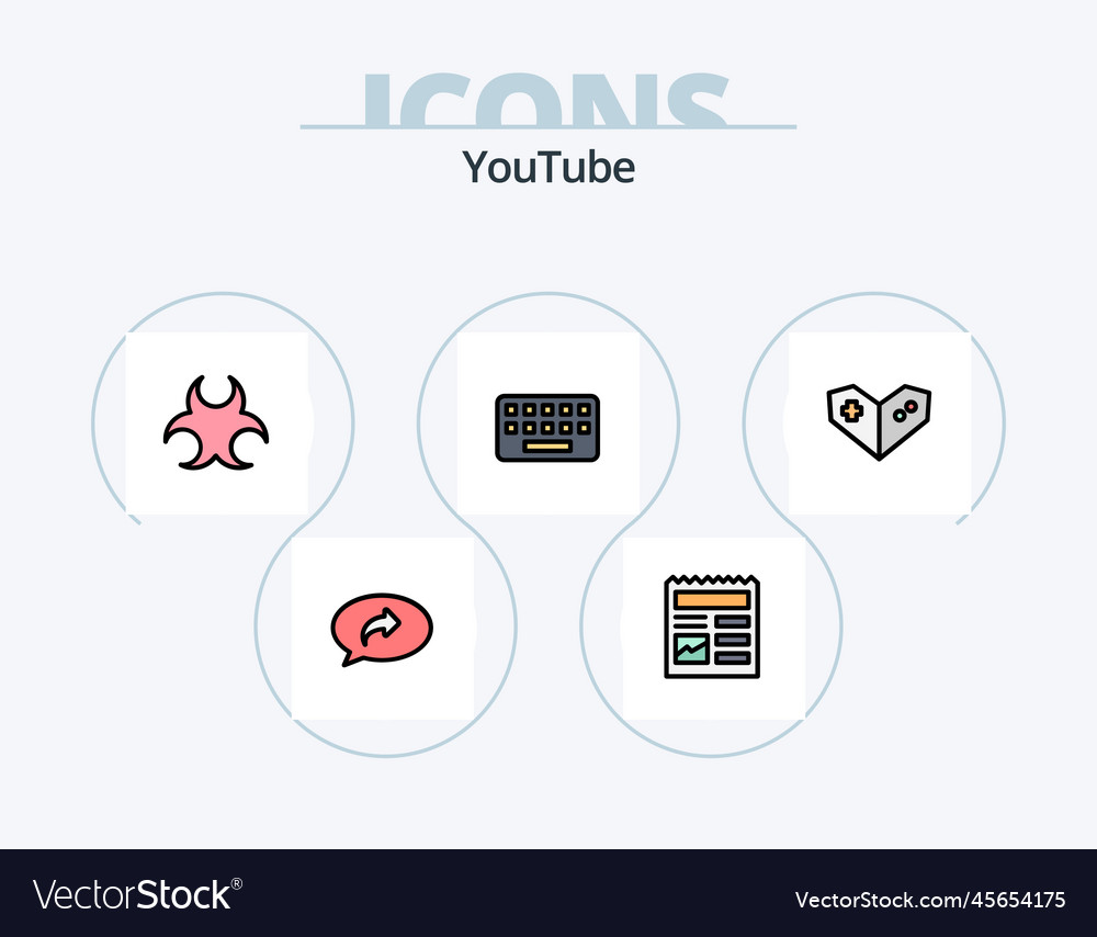 Youtube Linie gefüllte Icon Pack 5 Design