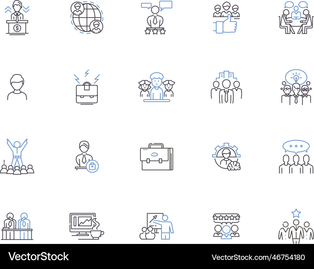 Administration outline icons collection Royalty Free Vector