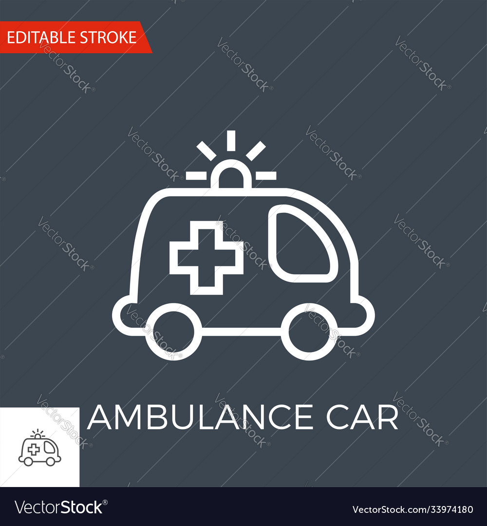 Ambulance car thin line icon