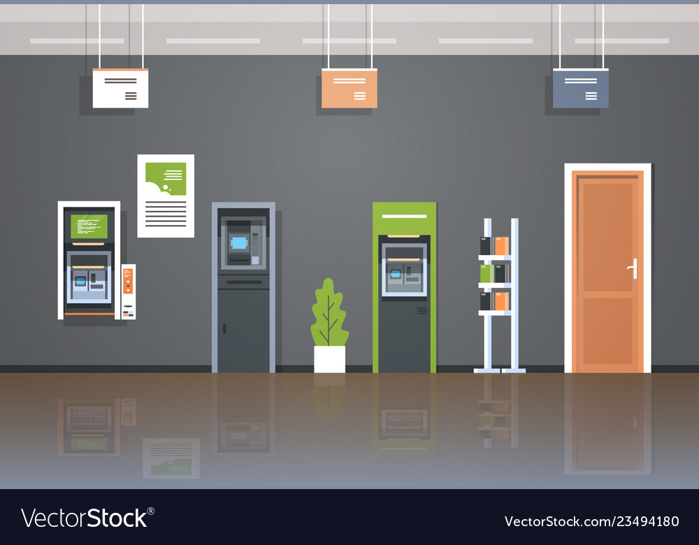 Atm Money Automatic Teller Machine Payment Vector Image