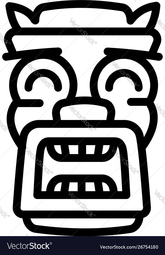 Aztec idol icon outline style Royalty Free Vector Image