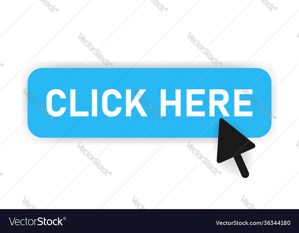 Button click here blue design and mouse Royalty Free Vector