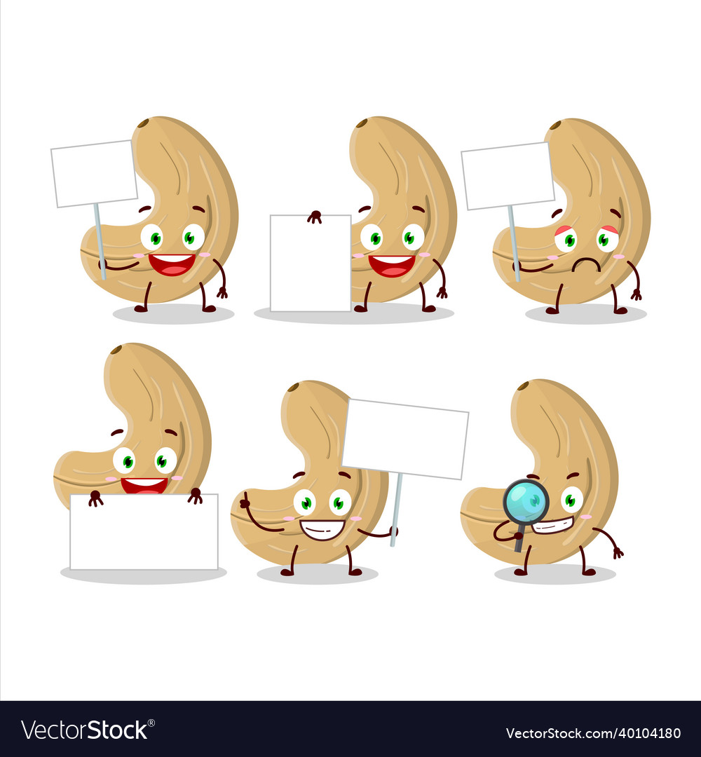 Cashew nuts cartoon character bring information