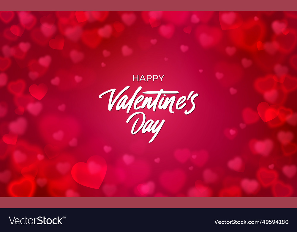 Heart bokeh frame background valentine love Vector Image