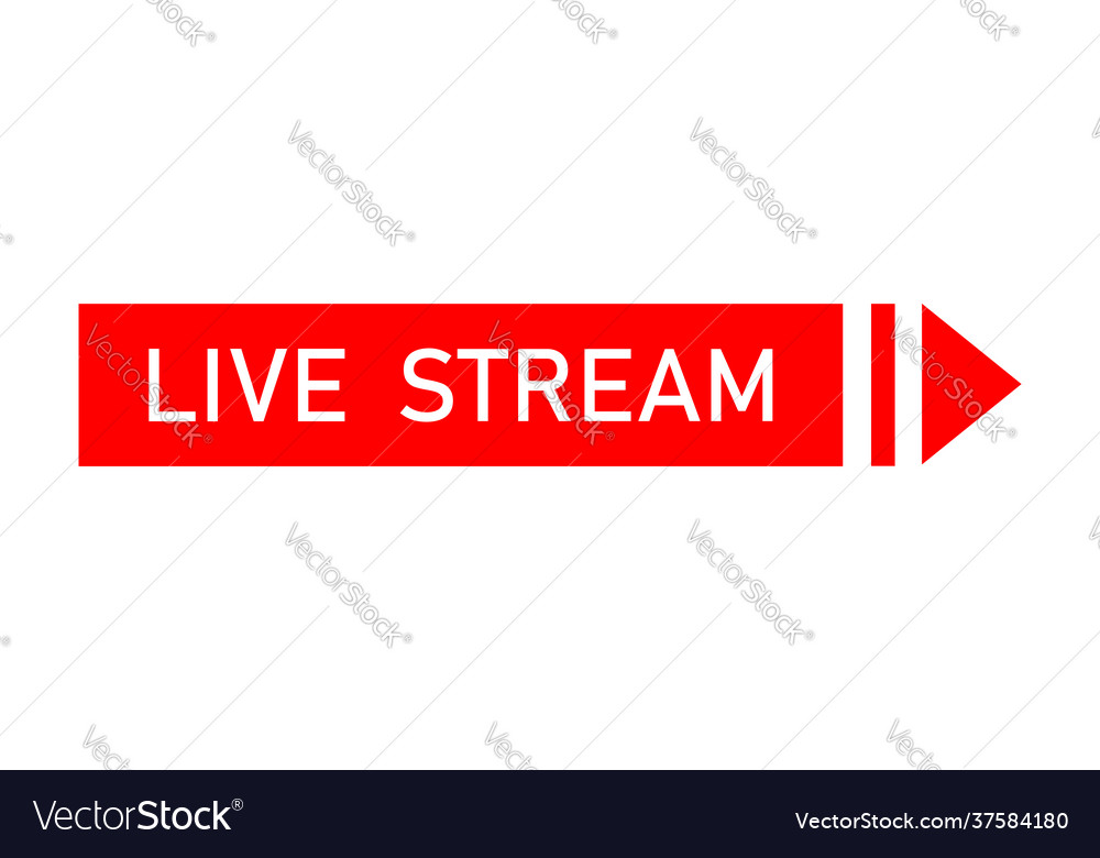 Live streaming icon red symbol and buttons