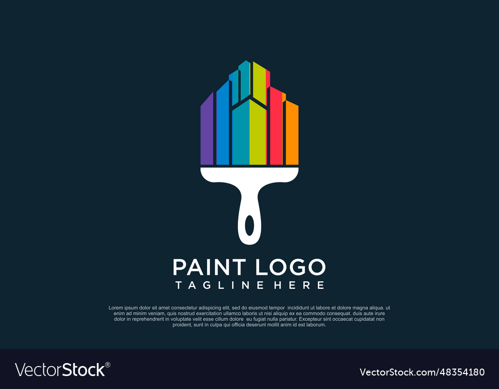 Paint logo design template with creative unique Vector Image