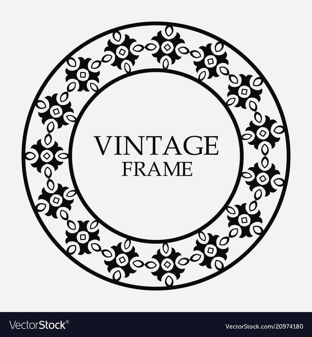 Round ornamental frame Royalty Free Vector Image