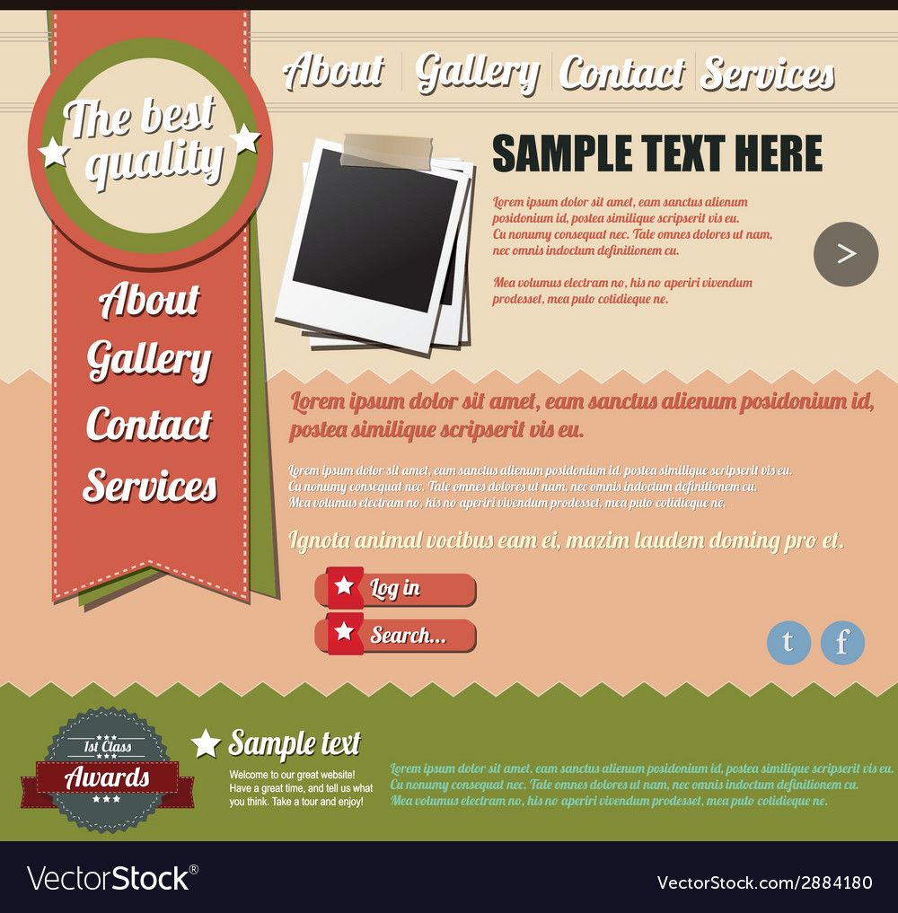website template elements vintage style royalty free vector