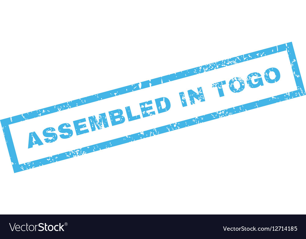 Assembled in togo rubber stamp