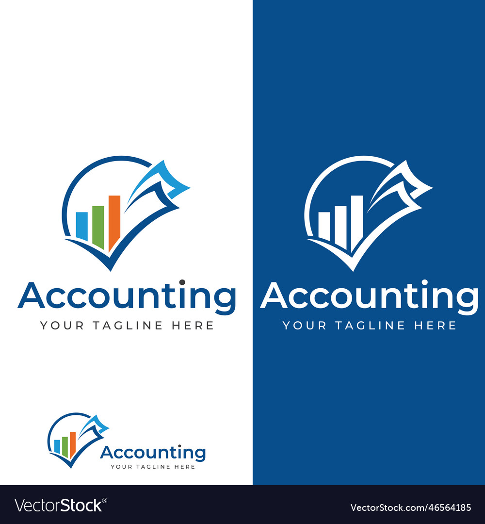 Financial accounting logo with check mark Vector Image