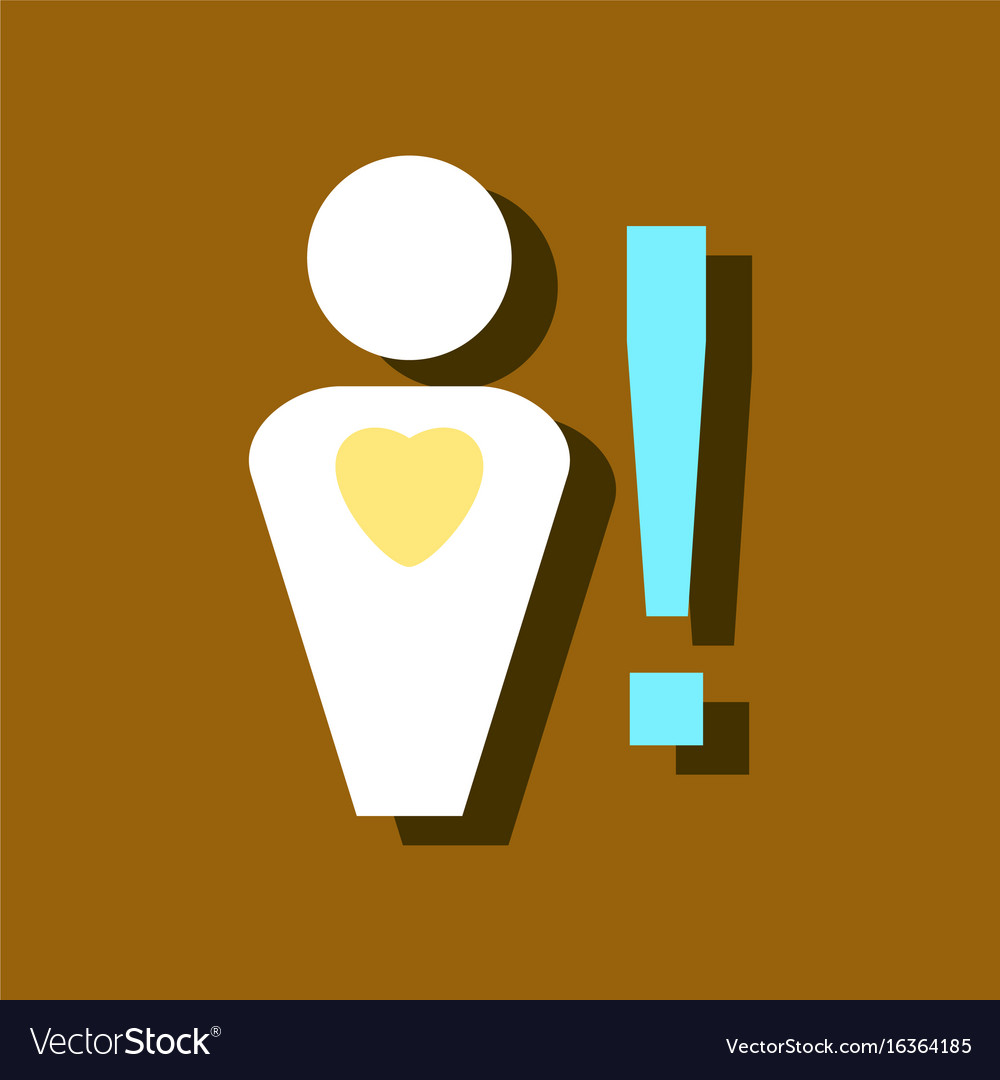 Flat icon design collection man with heart sign