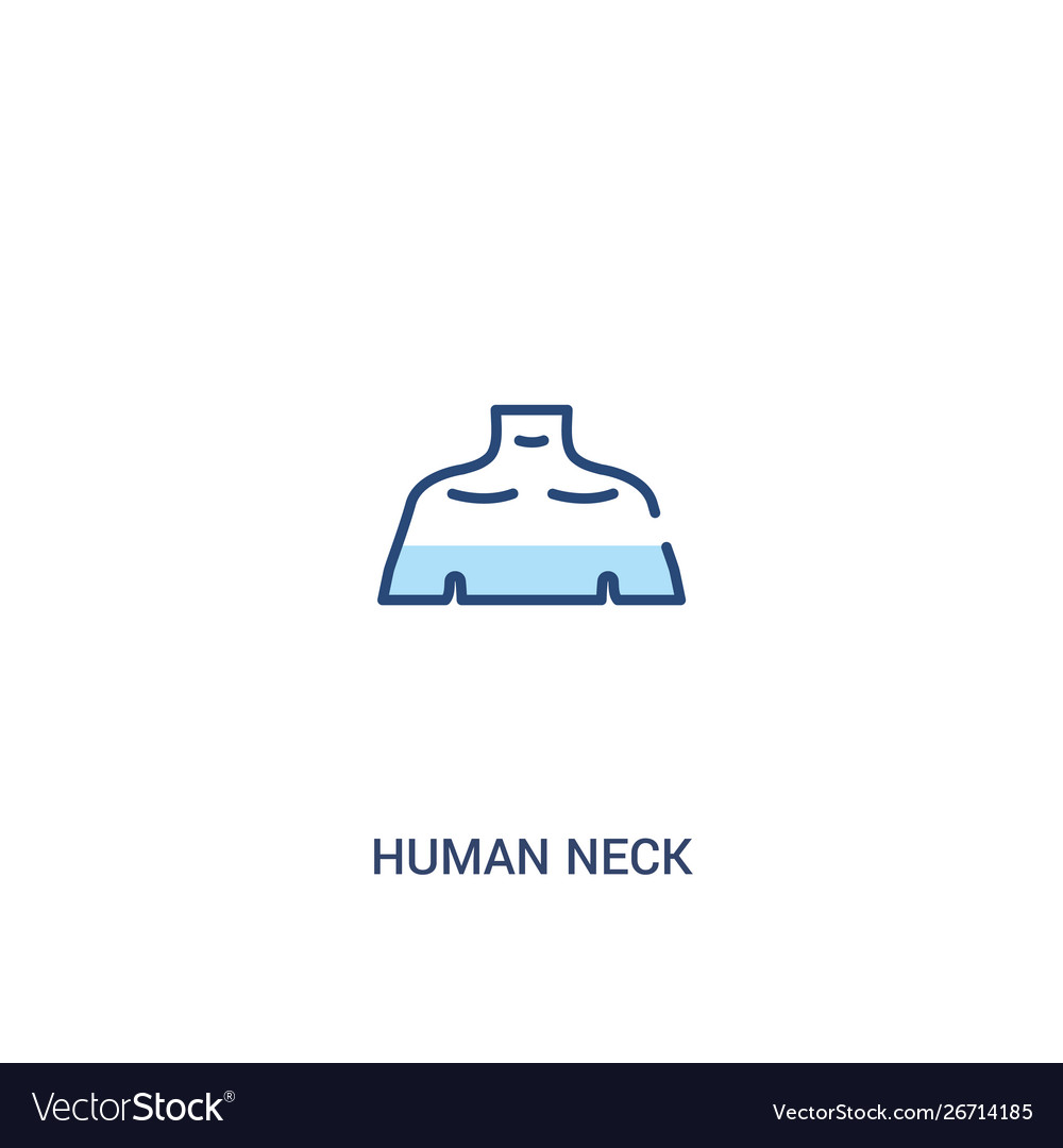 Human neck concept 2 colored icon simple line