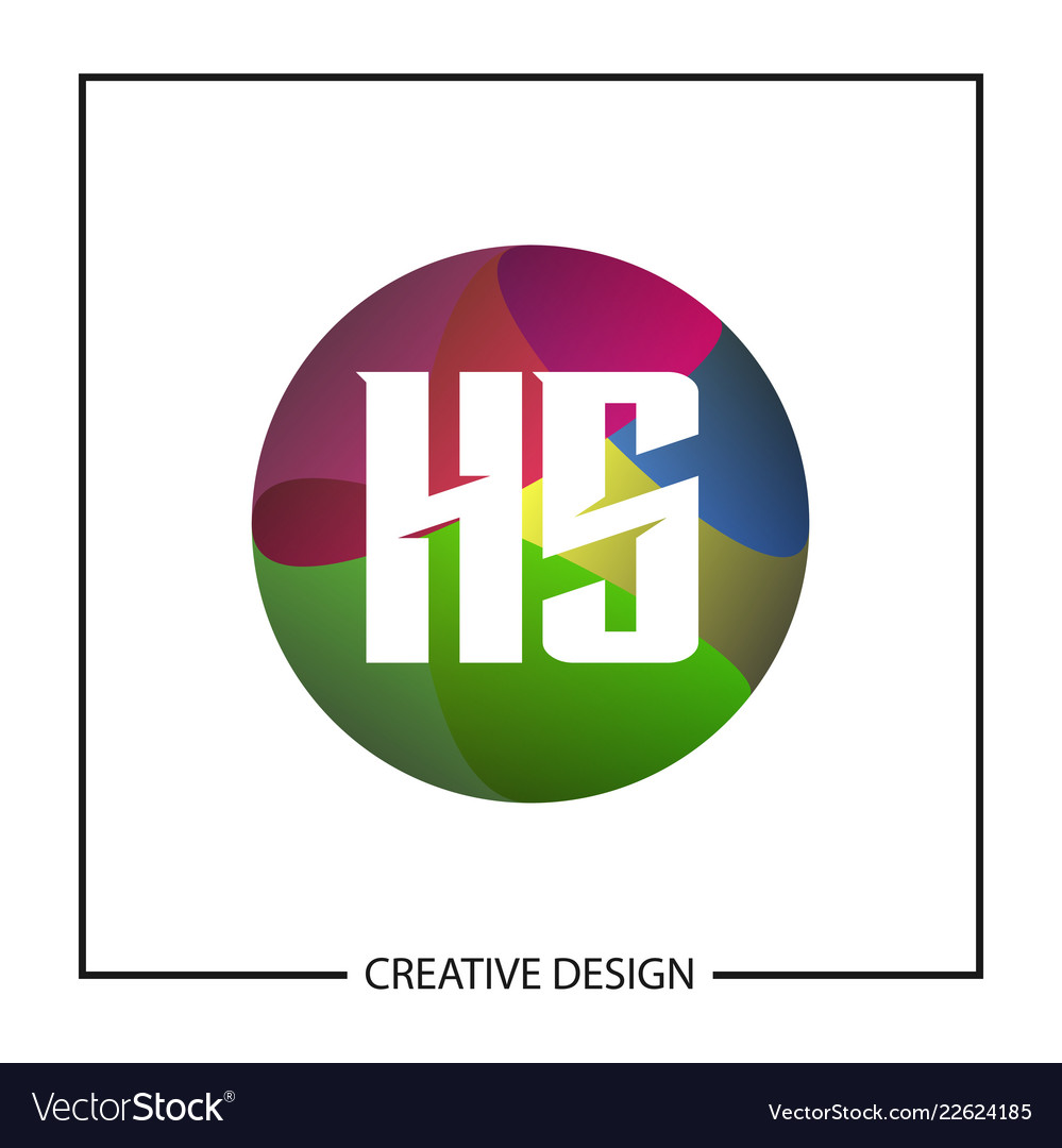 Initial letter hs logo template design