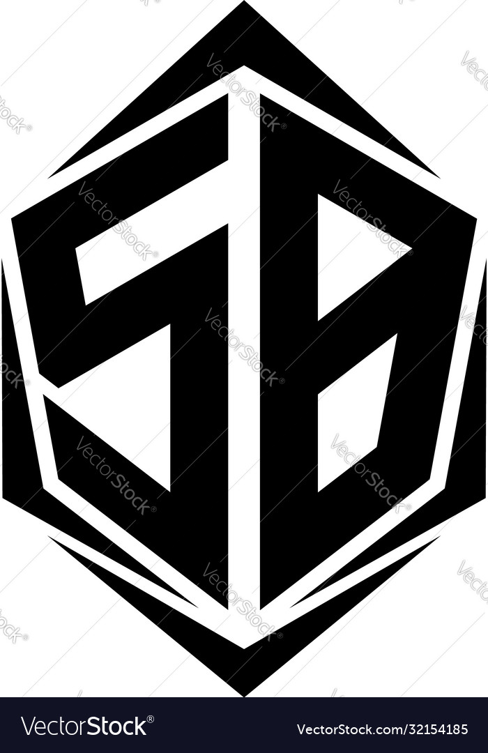 Initial sb logo design with shield style Vector Image