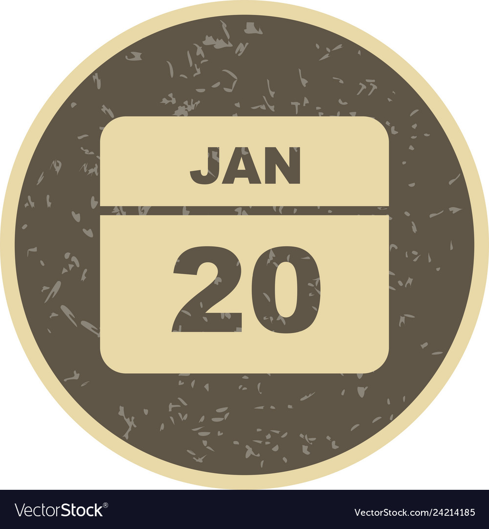 20 Januar Datum auf einem Tag Kalender