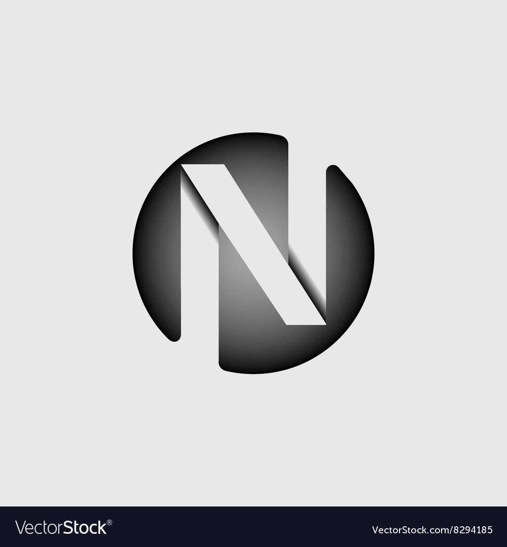 Letter n made of wide white stripes Royalty Free Vector