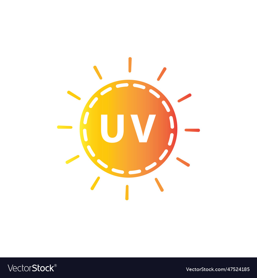 Uv protection icon solar ultravioleton logo Vector Image