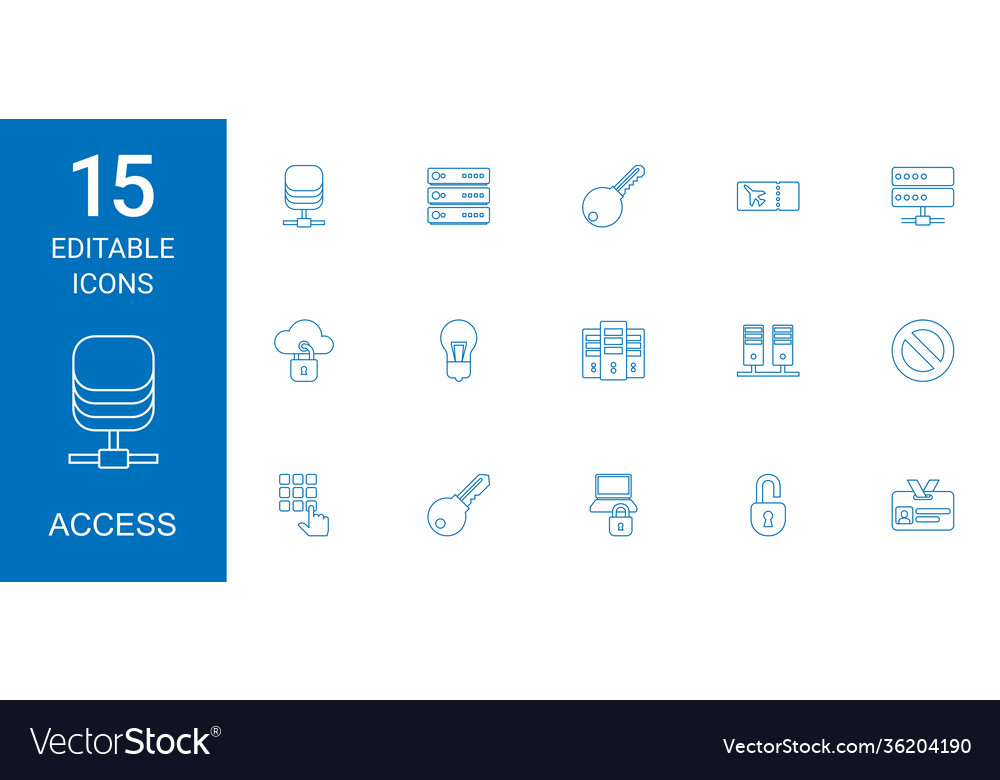 Access icons Royalty Free Vector Image - VectorStock