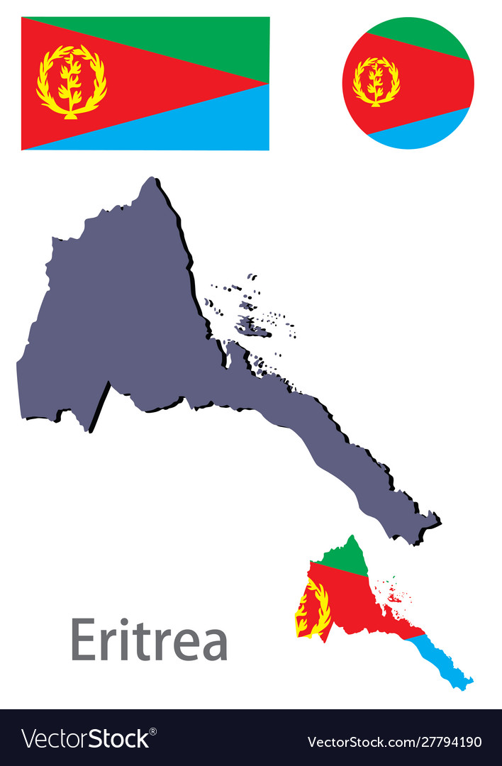 Country eritrea silhouette and flag