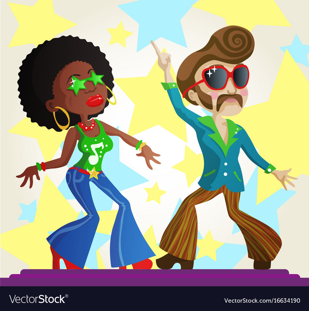 Disco dancers Royalty Free Vector Image - VectorStock